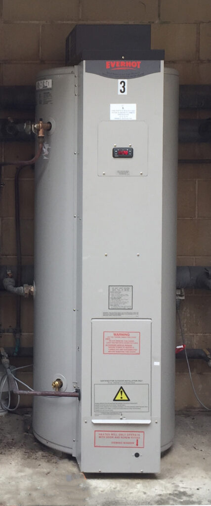 hot water heater with water stored at 70 degrees