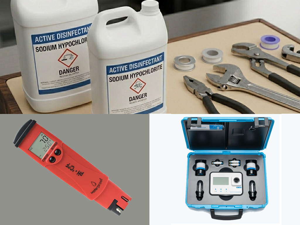 Water testing equipment used in treating Legionella